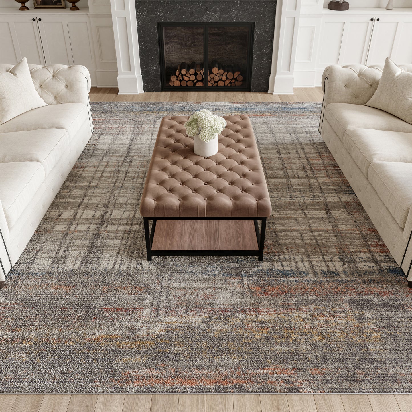 Nourison Home Rustic Textures  Grey Multicolor  Contemporary