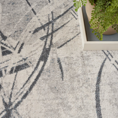 Nourison Home Astra Machine Washable  Silver Blue  Contemporary