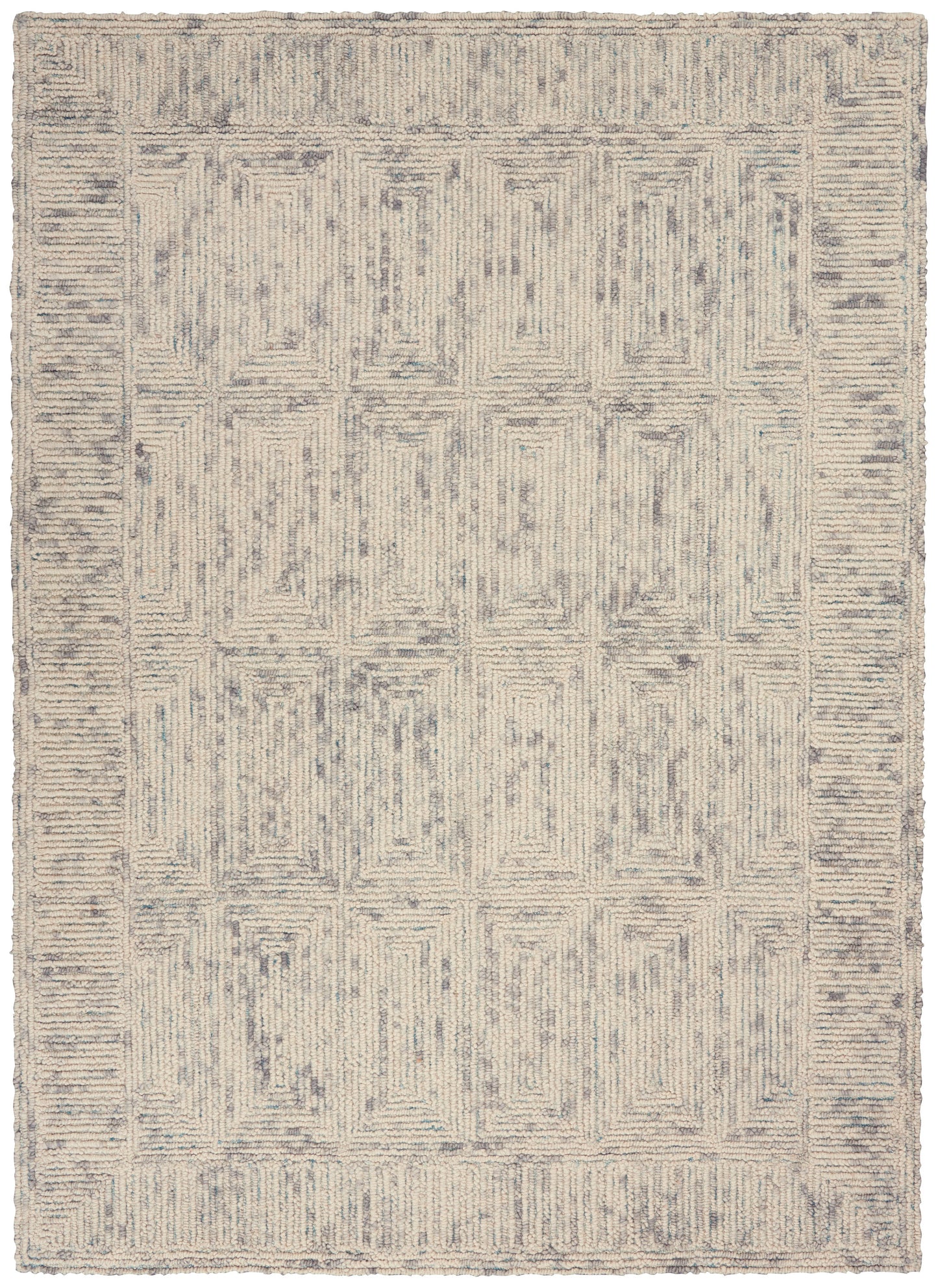Nourison Home Colorado CLR04 Ivory Grey Teal Contemporary Tufted Rug