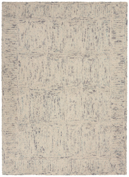 Nourison Home Colorado CLR04 Ivory Grey Teal Contemporary Tufted Rug
