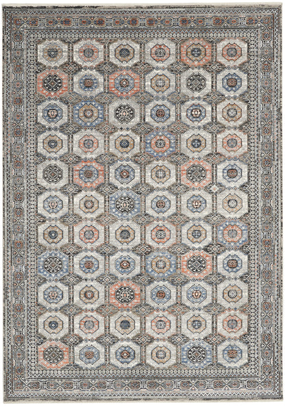 Nourison Home Starry Nights STN09 Grey Navy Traditional Loom-woven Rug