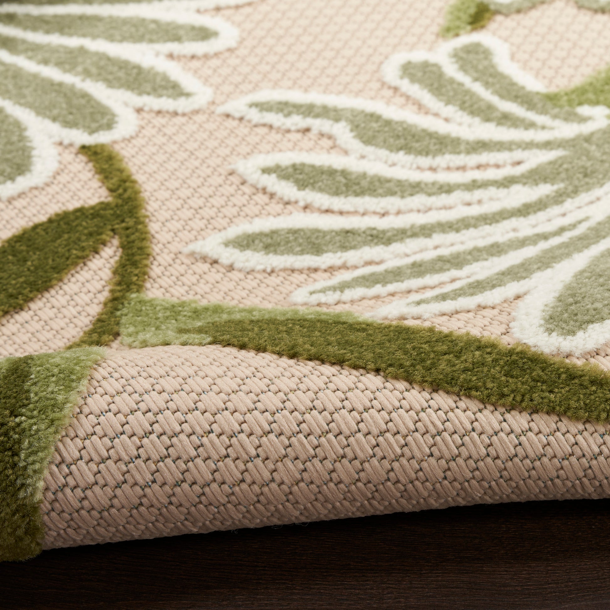 Nourison Home Aloha  Ivory Green  Contemporary