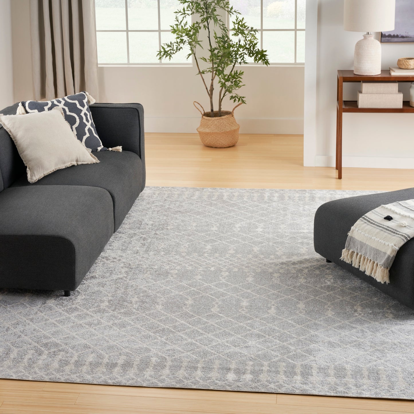 Nourison Home Astra Machine Washable  Grey  Transitional