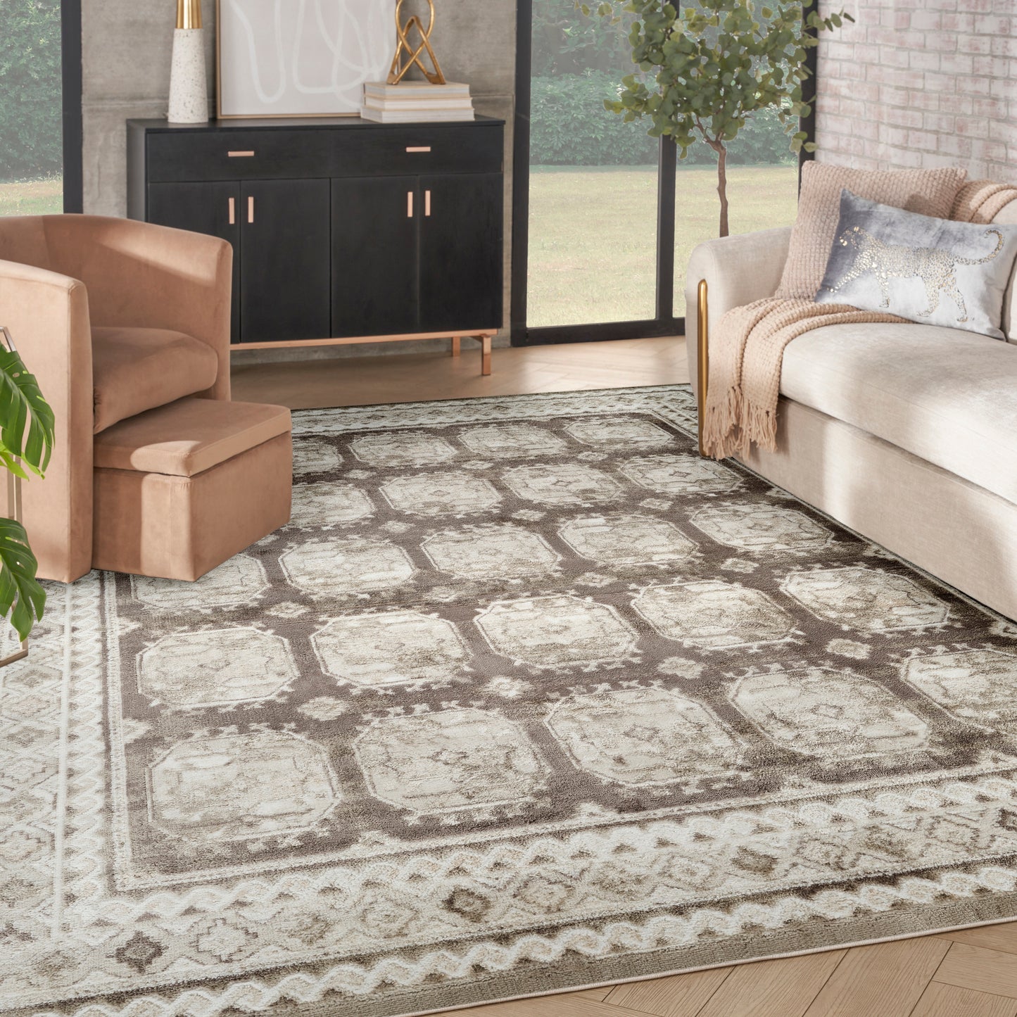 Nourison Home Dekor  Ivory Brown  Traditional