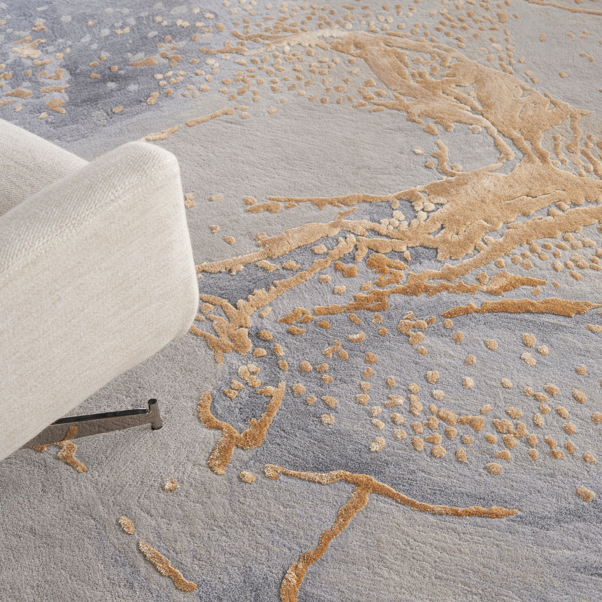 Nourison Home Prismatic  Grey Gold  Contemporary