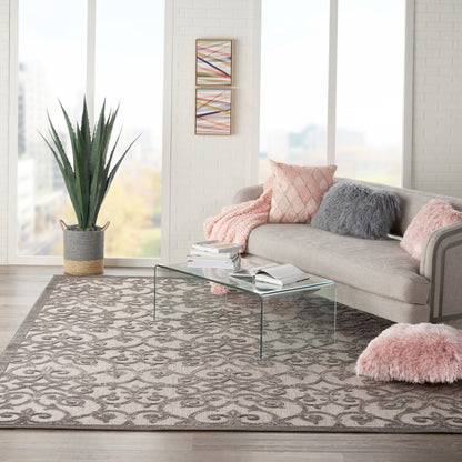 Nourison Home Aloha  Grey Charcoal  Contemporary