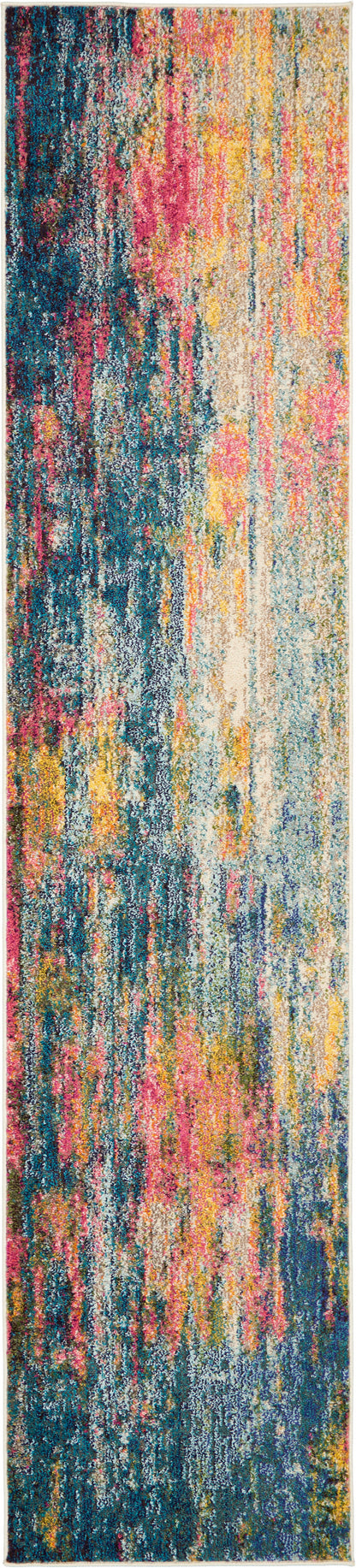 Nourison Home Celestial CES09 Blue Yellow Contemporary Power-loomed Rugs