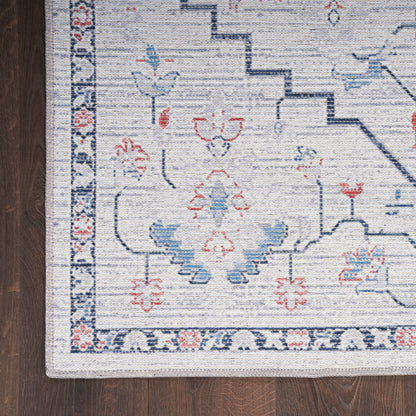Nourison Home New Concept Washables  Ivory Blue  Contemporary