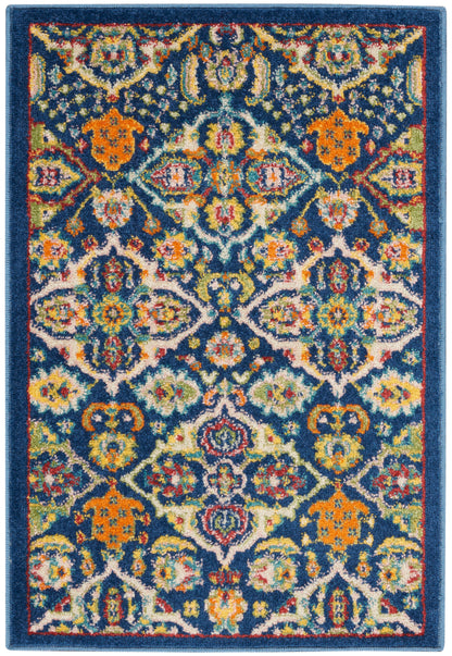 Nourison Home Allur ALR03 Navy Multicolor Transitional Power-loomed Rug