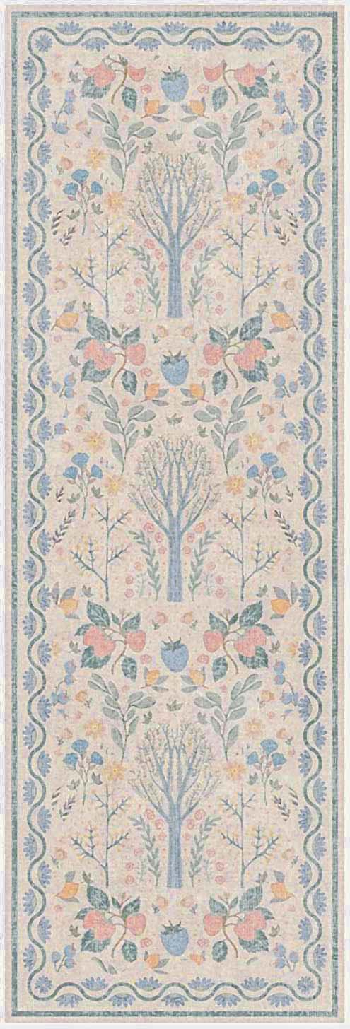 Nourison Home Botanical Washables BOT04 Ivory Multicolor Contemporary Machine Woven Rug