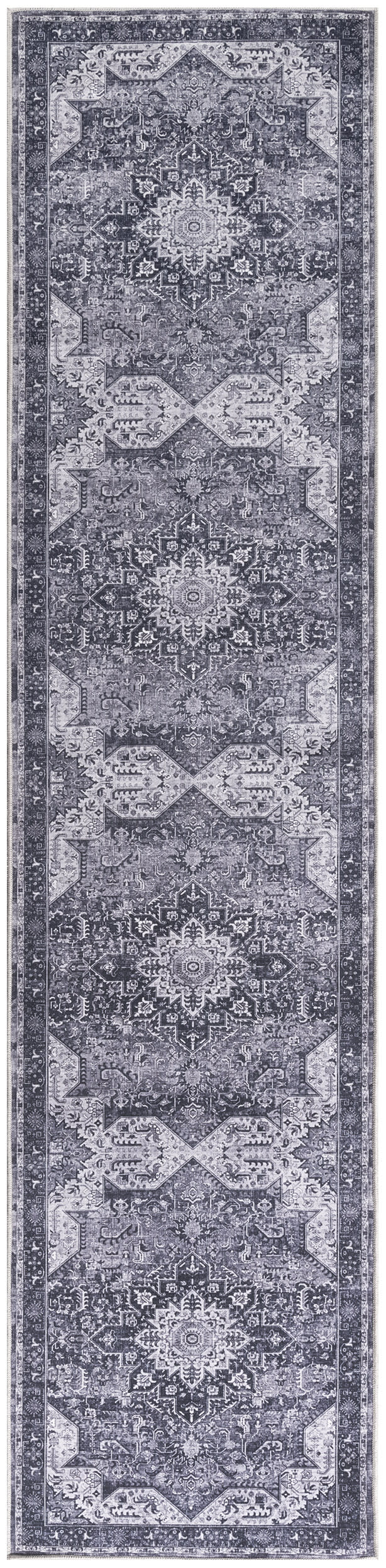 Nourison Home Nourison Washables NWB15 Charcoal Grey Traditional Power-loomed Rug