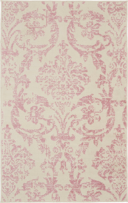 Nourison Home Jubilant JUB09 Ivory Pink Transitional Power-loomed Rug