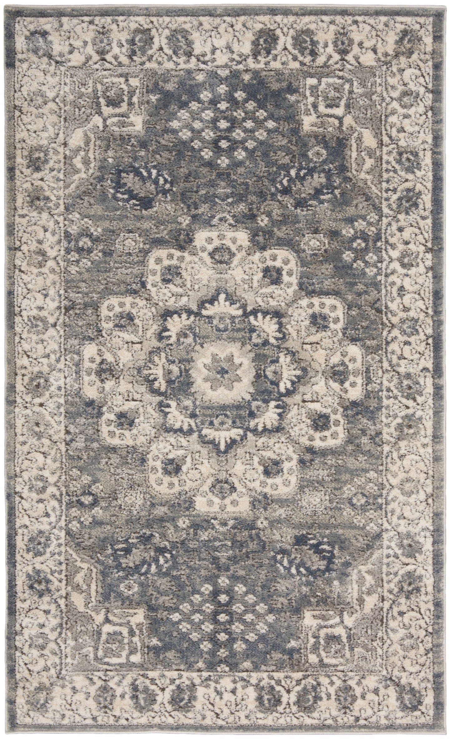 Nourison Home Quarry QUA07 Grey Ivory Transitional Power-loomed Rugs