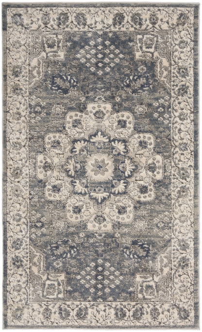 Nourison Home Quarry QUA07 Grey Ivory Transitional Power-loomed Rugs