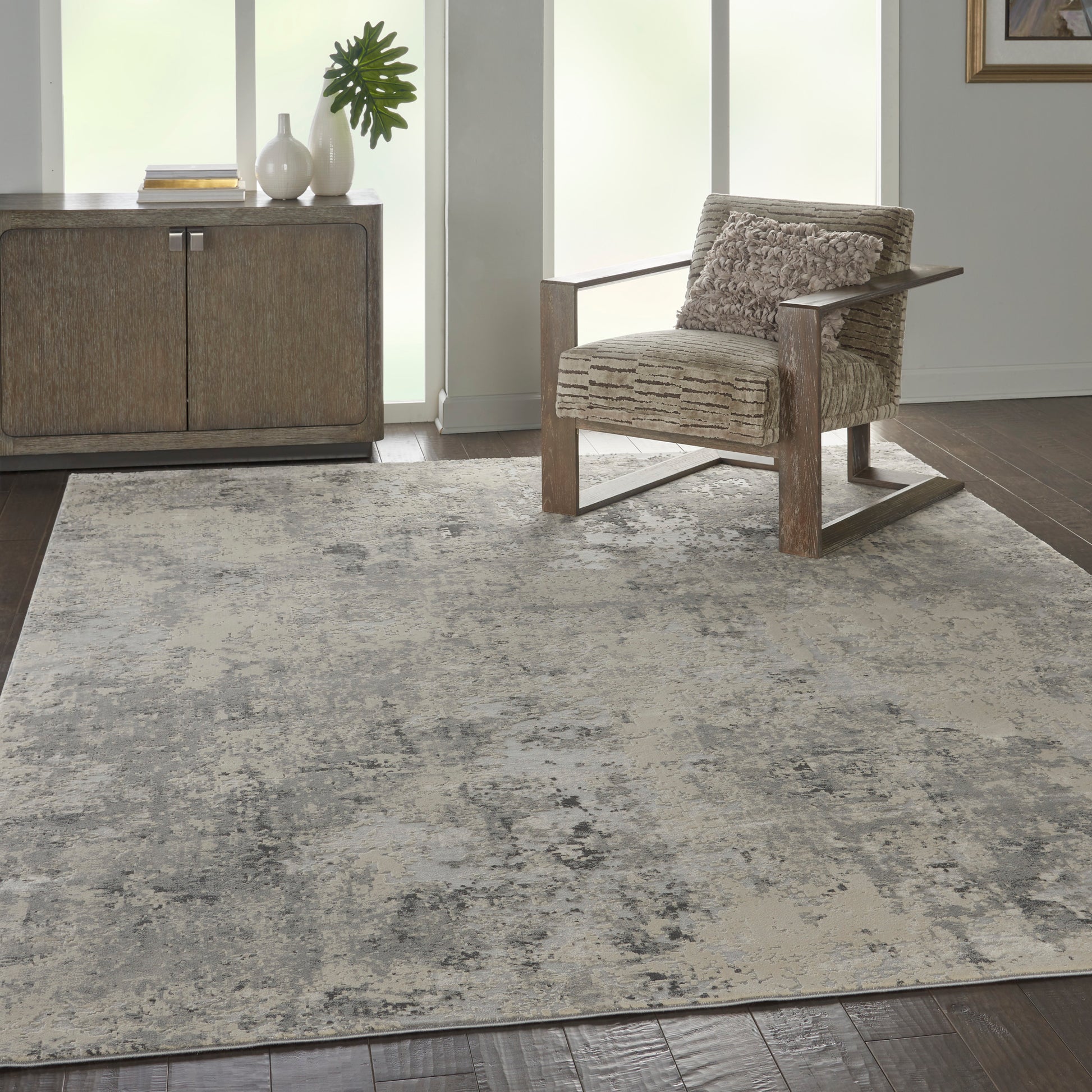 Nourison Home Rustic Textures  Grey Beige  Contemporary