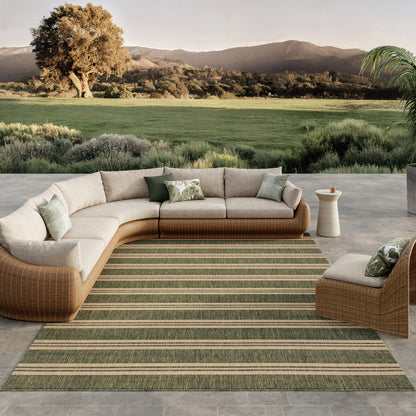 Nourison Home Horizon Indoor/Outdoor  Green  Contemporary