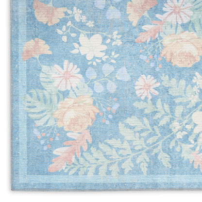 Nourison Home Botanical Washables  Blue Multicolor  Contemporary