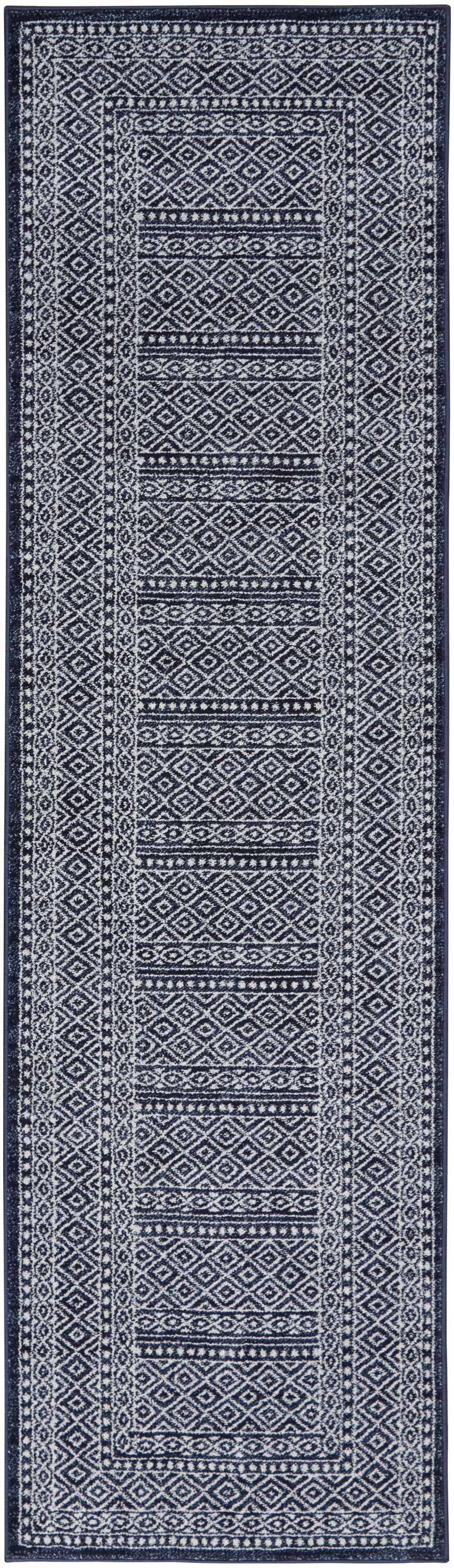 Nourison Home Palermo  Navy Grey  Contemporary