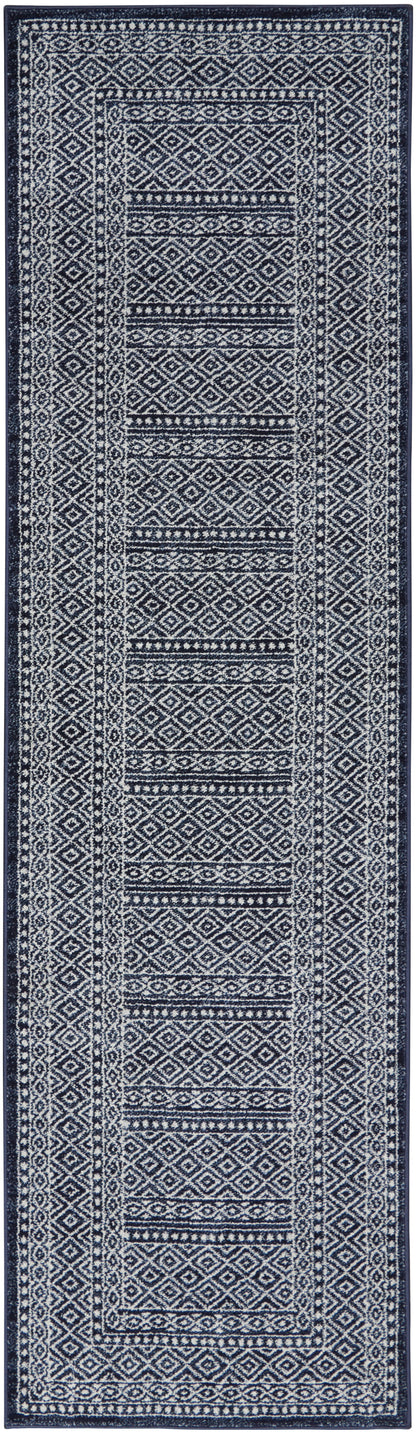 Nourison Home Palermo  Navy Grey  Contemporary