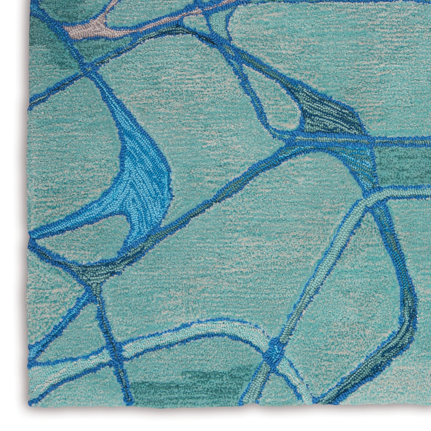 Nourison Home Symmetry  Aqua Blue  Contemporary