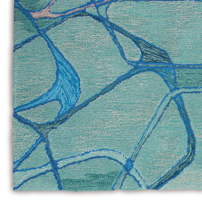 Nourison Home Symmetry  Aqua Blue  Contemporary