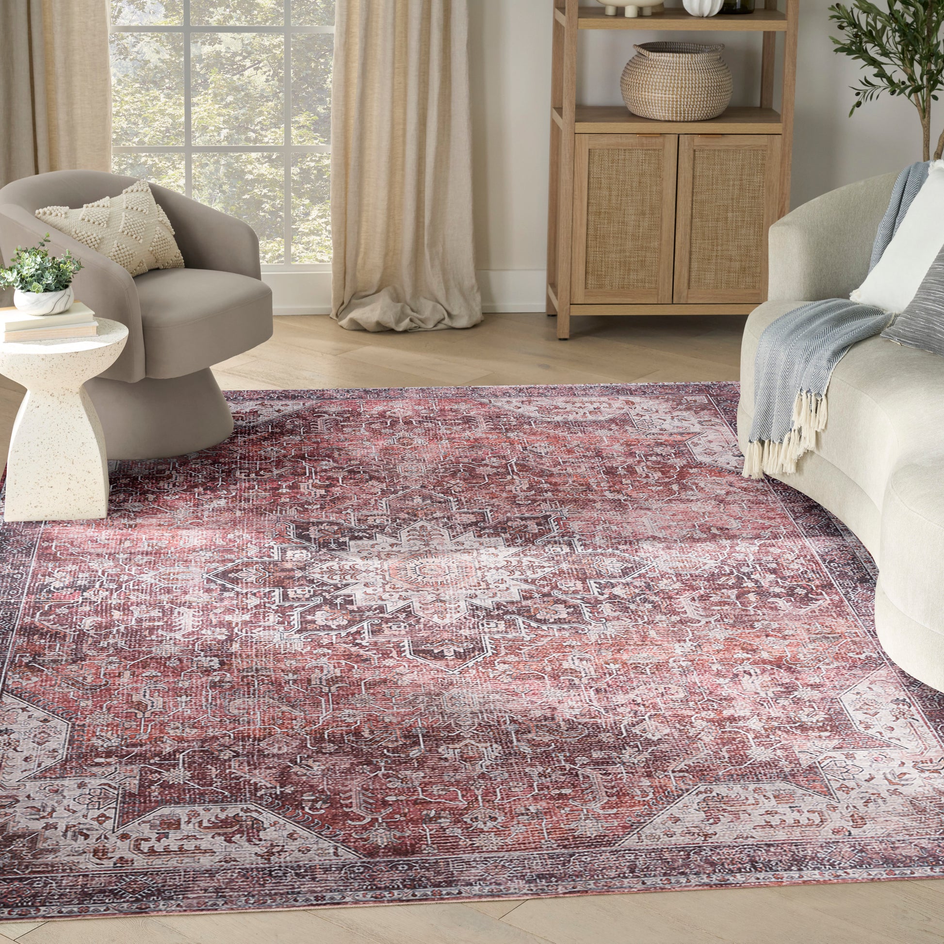 Nourison Home Nourison Washables  Red  Traditional