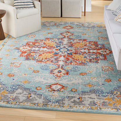 Nourison Home Passion  Aqua Multicolor  Traditional