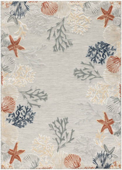 Nourison Home Suncoast SNC04 Grey Multicolor Contemporary Machine Woven Rug