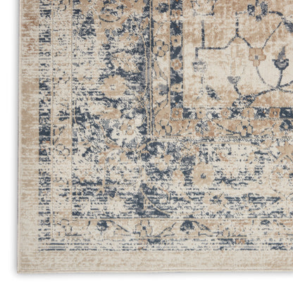 Nourison Home Malta  Ivory Blue  Traditional