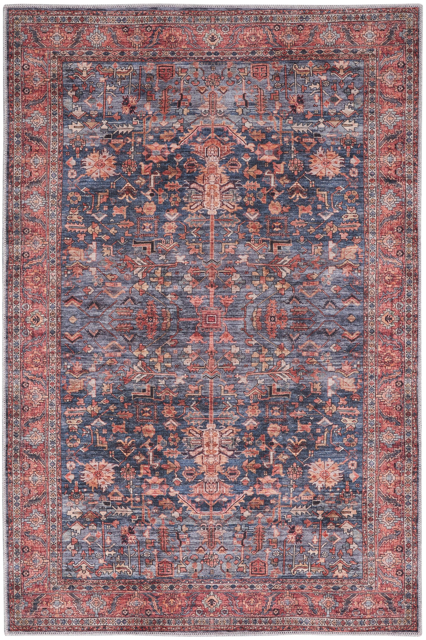 Nourison Home Grand Washables GRW02 Navy Brick Traditional Power-loomed Rug