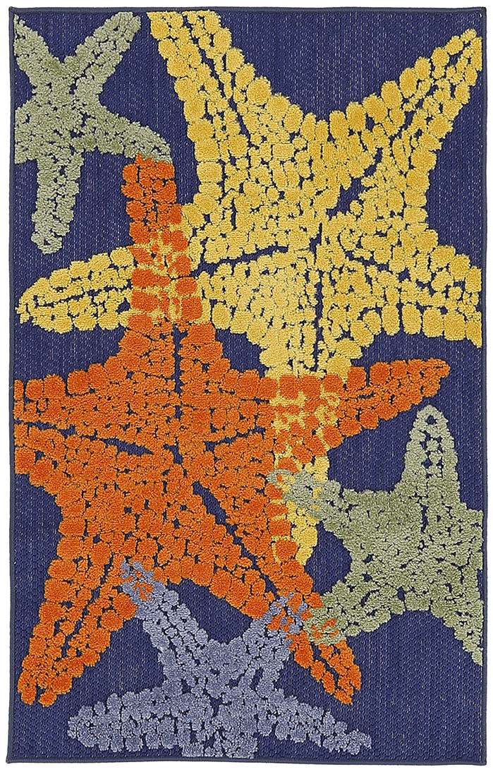 Nourison Home Aloha ALH28 Blue Multicolor Contemporary Power-loomed Rugs