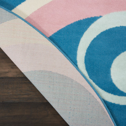 Nourison Home Grafix  Blue Multicolor  Contemporary