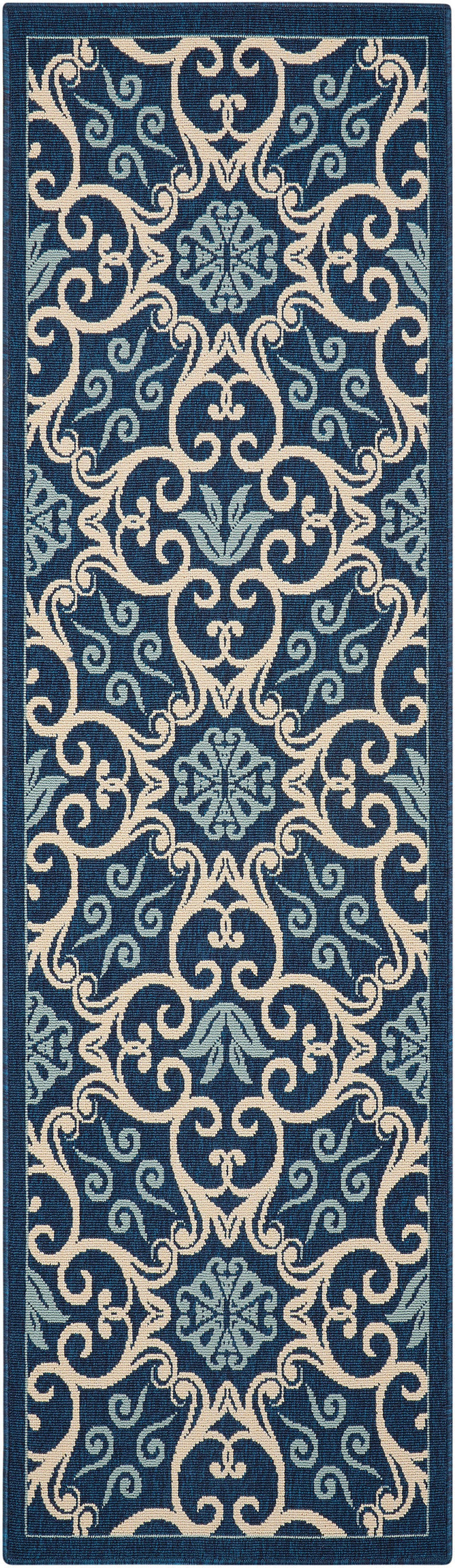 Nourison Home Caribbean CRB02 Navy Transitional Power-loomed Rug