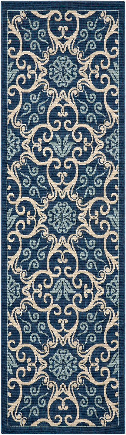 Nourison Home Caribbean CRB02 Navy Transitional Power-loomed Rug