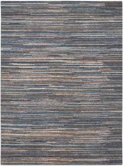 Nourison Home Plateau PAE01 Blue Contemporary Knotted Rug
