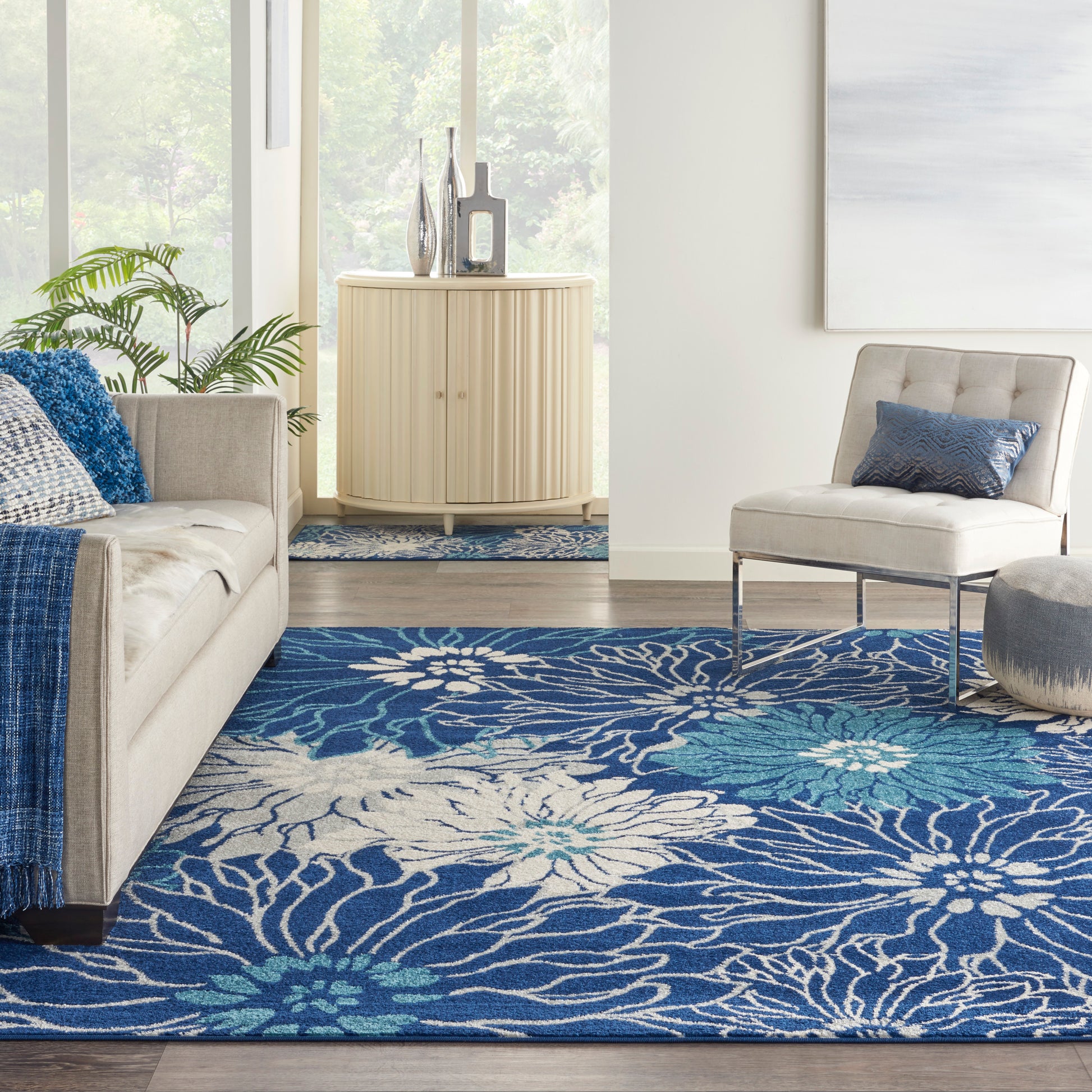 Nourison Home Passion  Navy Ivory  Contemporary