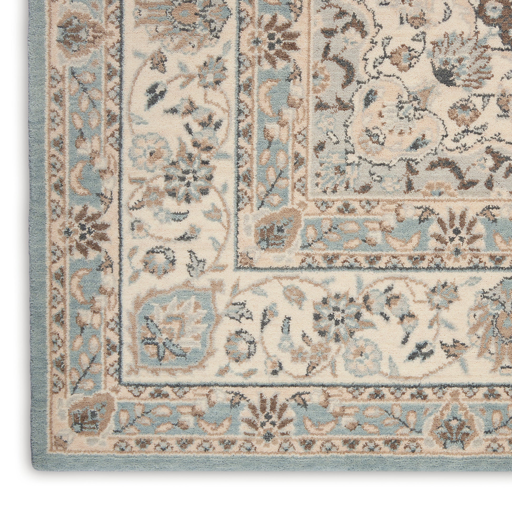 Nourison Home Living Treasures  Aqua Ivory  Traditional
