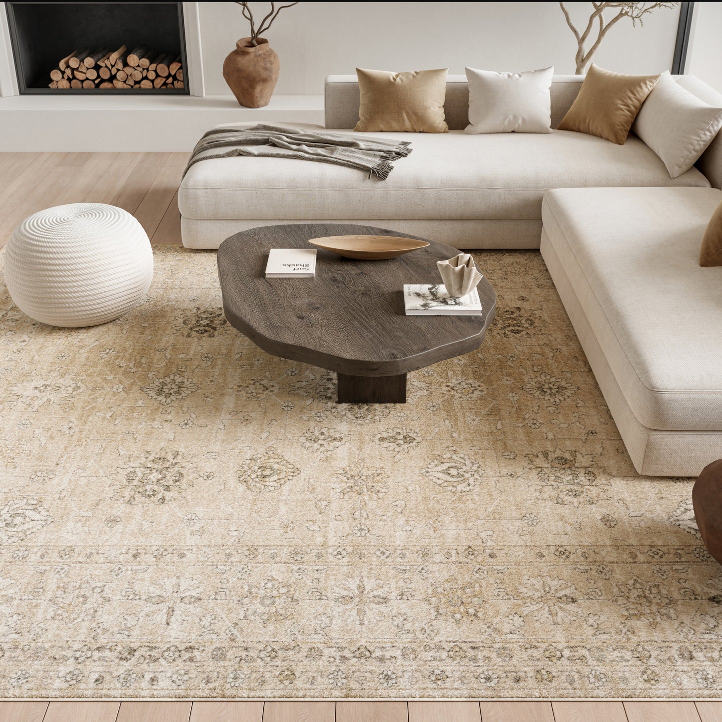 Nourison Home Soft Mist  Beige Grey  Traditional