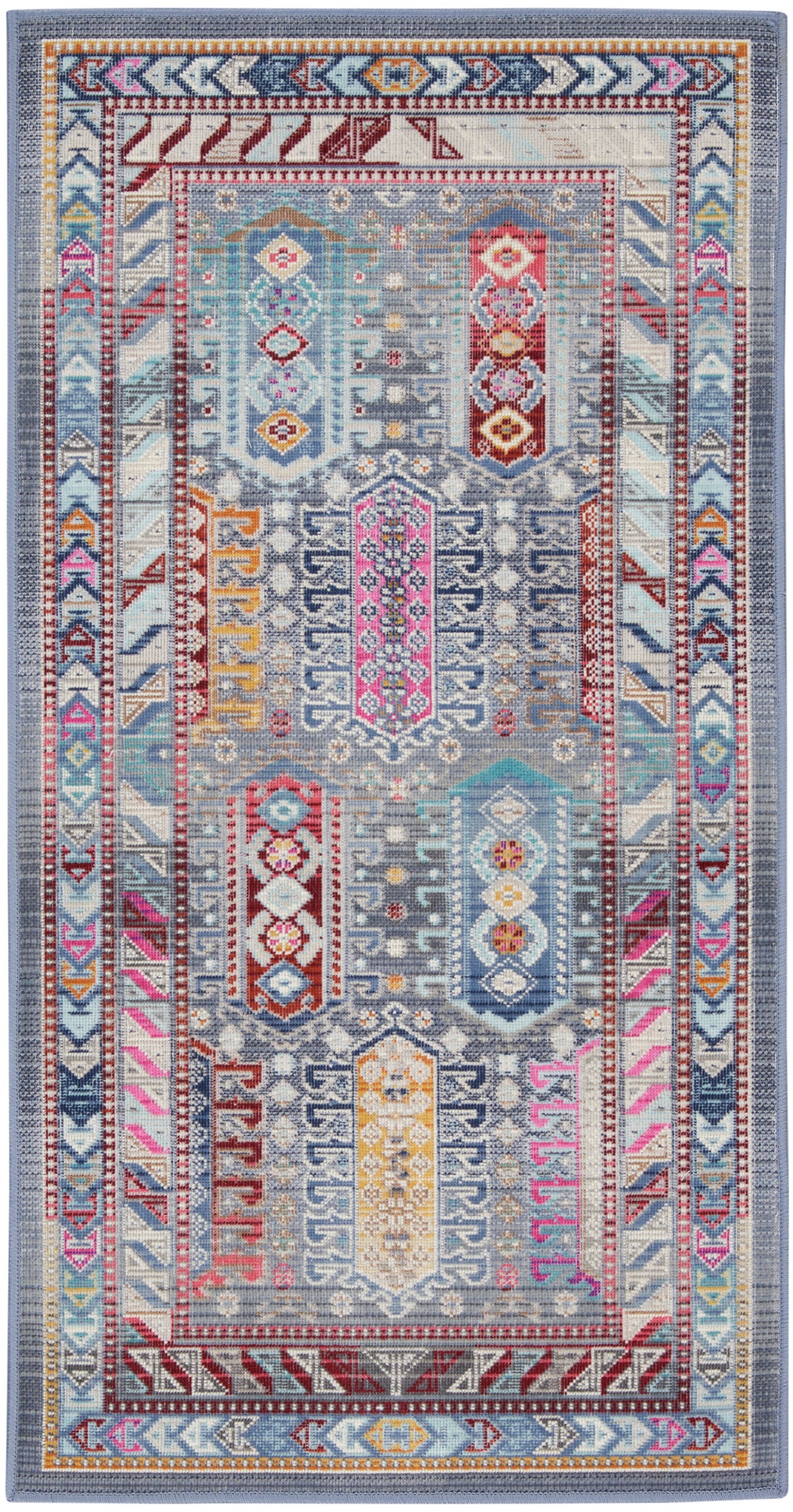 Nourison Home Vintage Kashan VKA06 Grey Multi Traditional Power-loomed Rug
