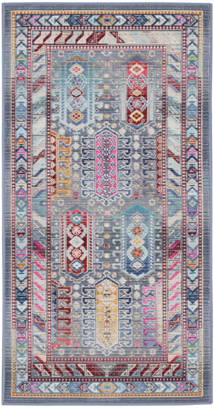 Nourison Home Vintage Kashan VKA06 Grey Multi Traditional Power-loomed Rug