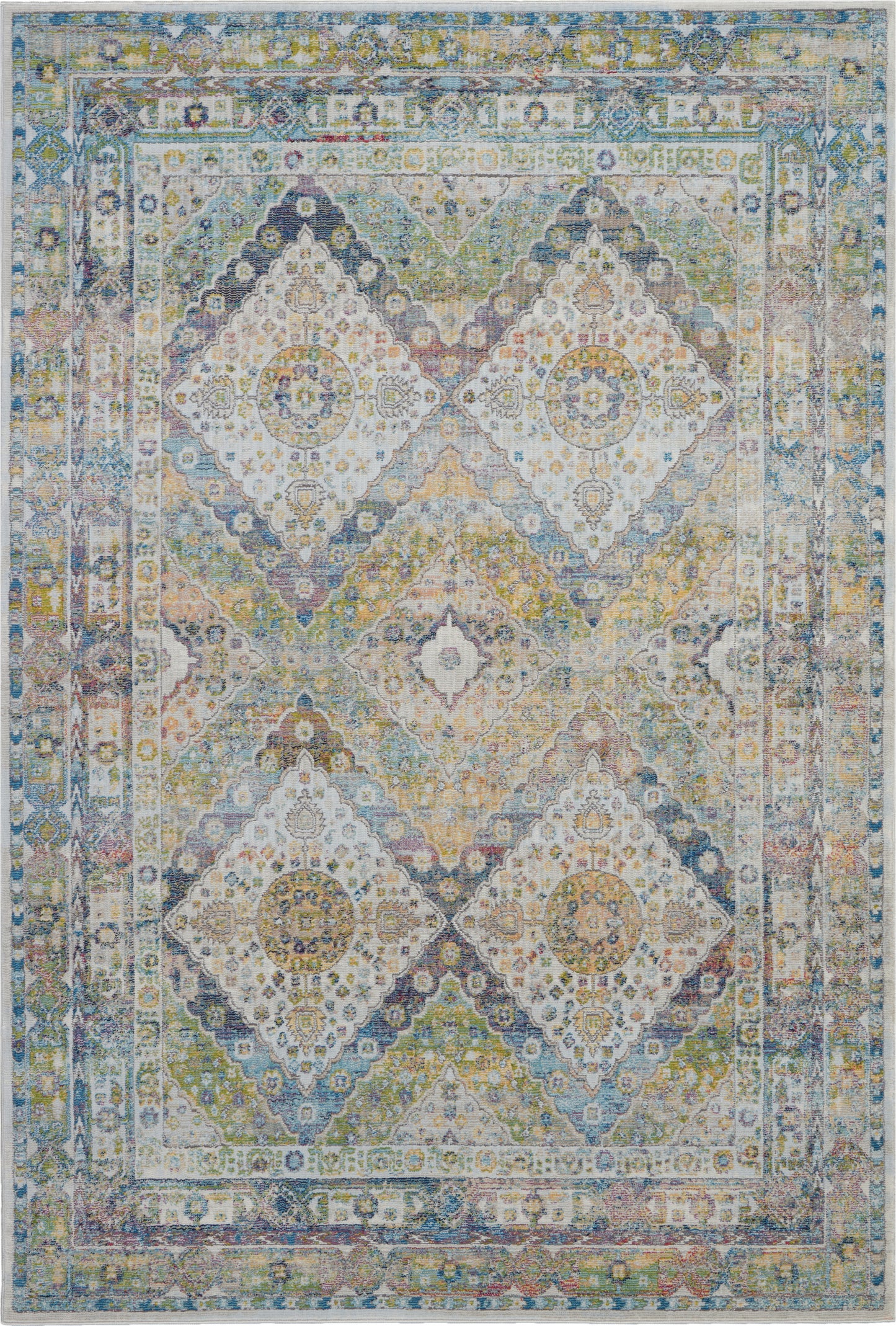 Nourison Home Ankara Global ANR07 Blue Green Traditional Power-loomed Rug