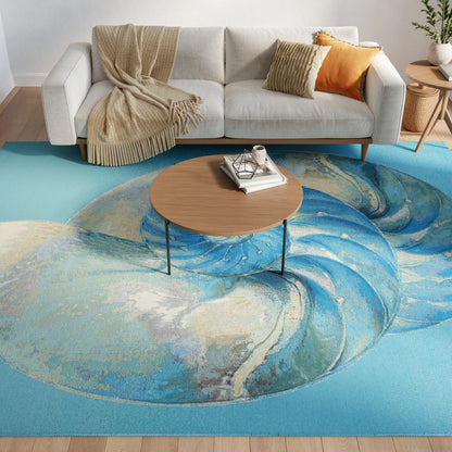 Nourison Home Color Splash  Blue Ivory  Contemporary