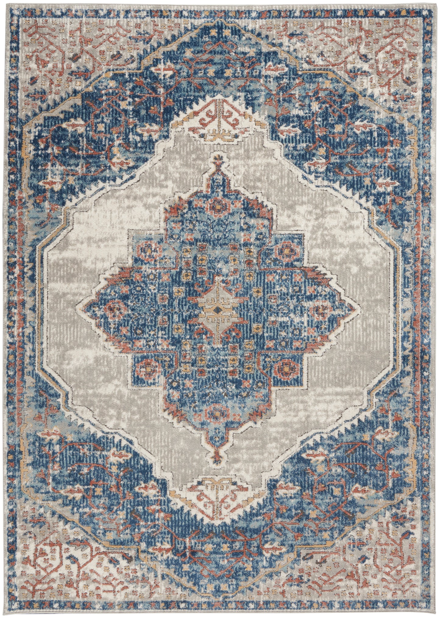 Nourison Home Quarry QUA12 Blue Grey Traditional Power-loomed Rugs