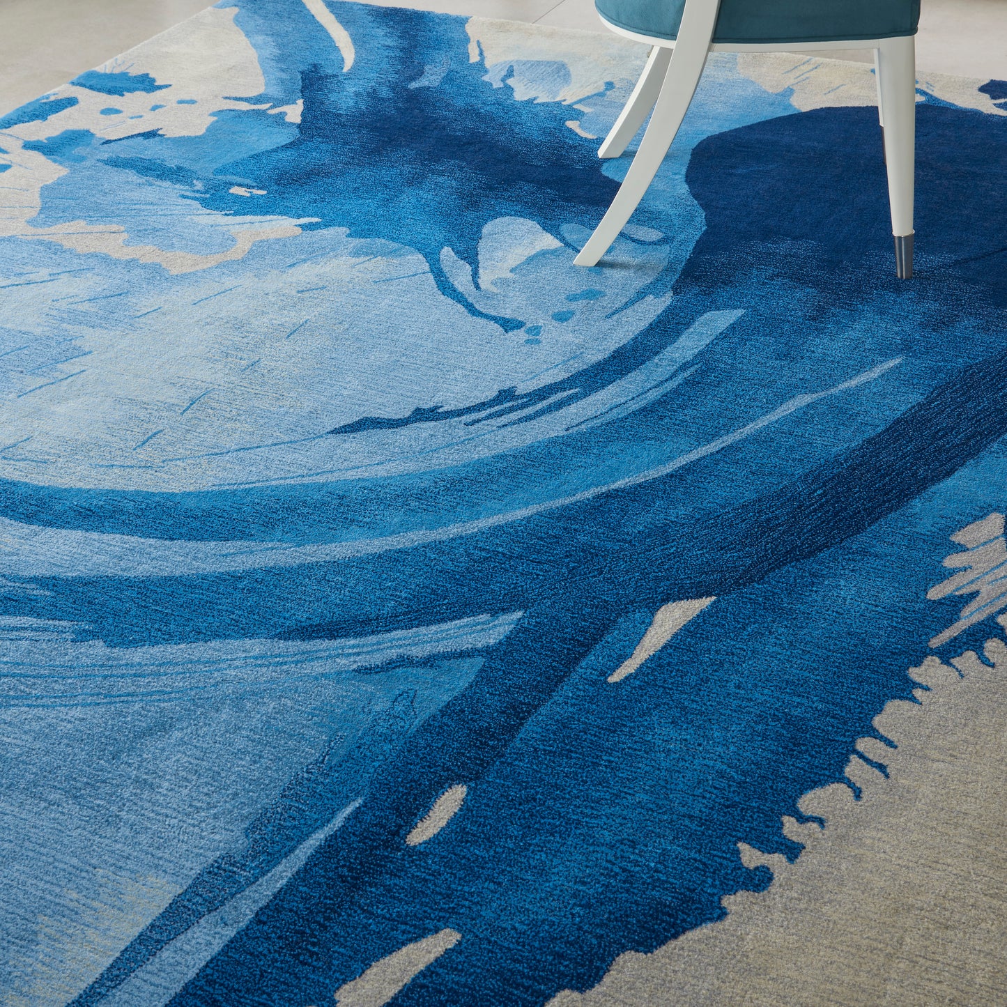 Nourison Home Symmetry  Blue Ivory  Contemporary