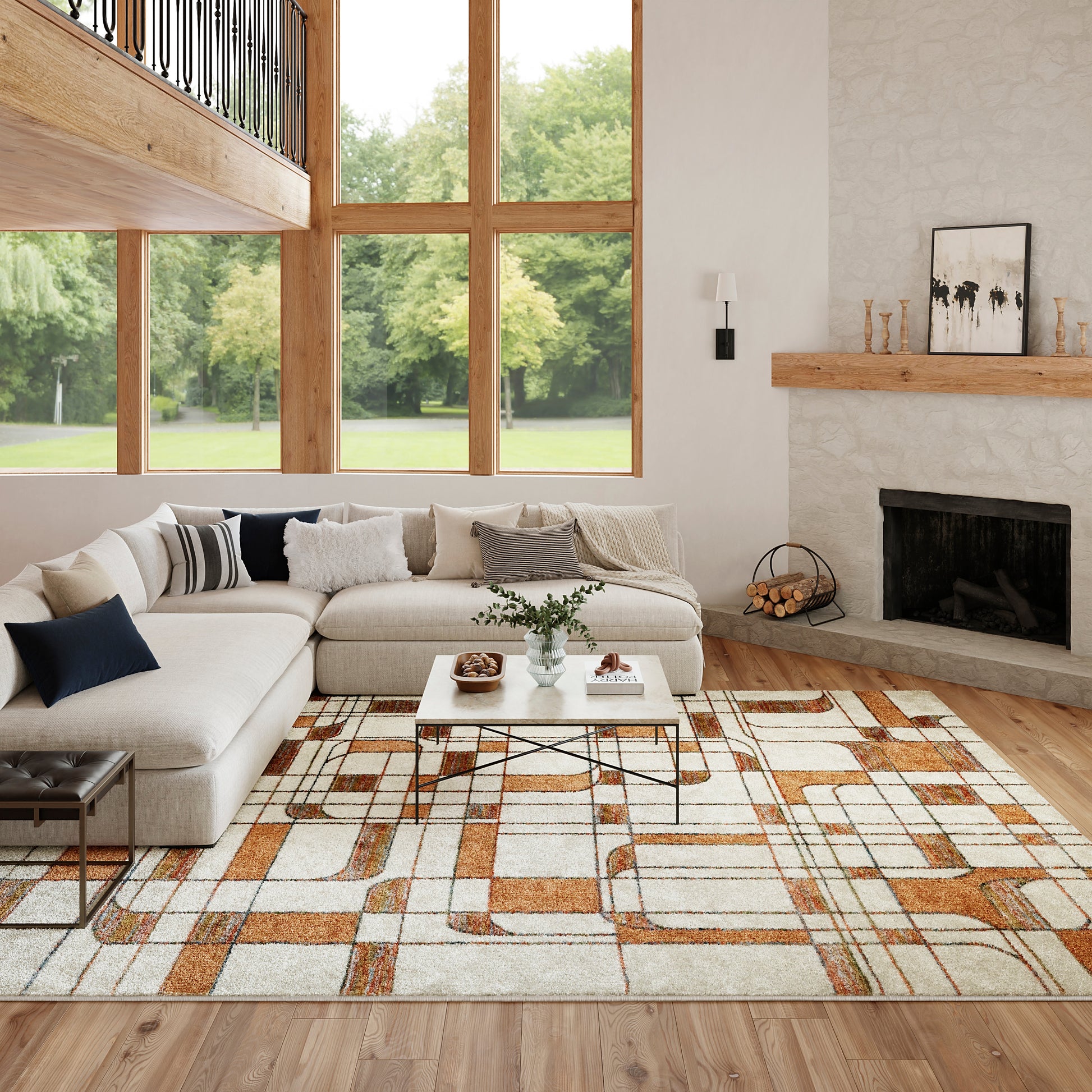 Nourison Home Nordic  Ivory Rust  Contemporary