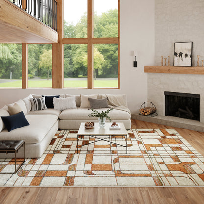 Nourison Home Nordic  Ivory Rust  Contemporary