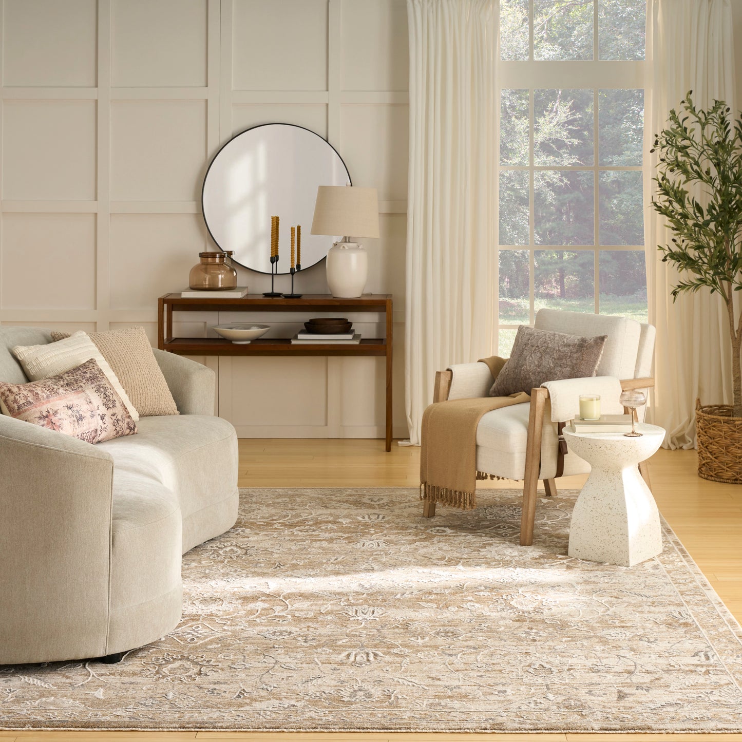 Nourison Home Retreat  Beige  Traditional