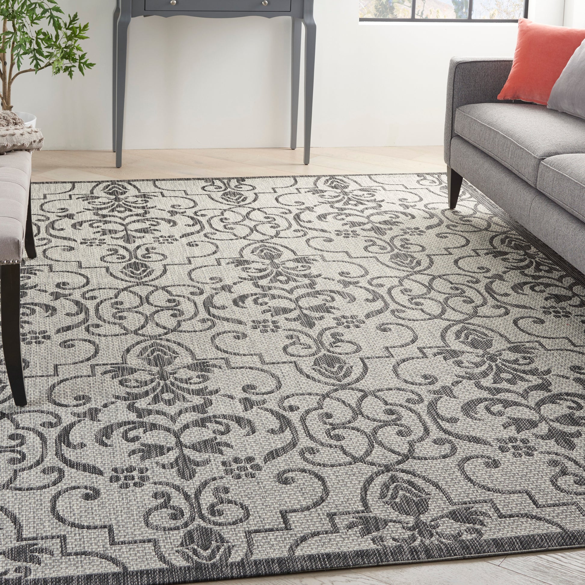 Nourison Home Country Side  Ivory Charcoal  Transitional