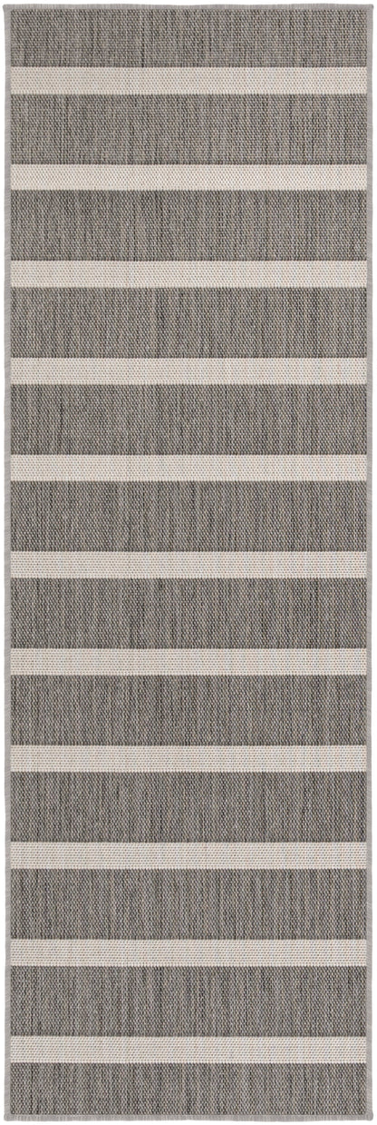 Nourison Home Positano POS03 Charcoal Ivory Contemporary Power-loomed Rug