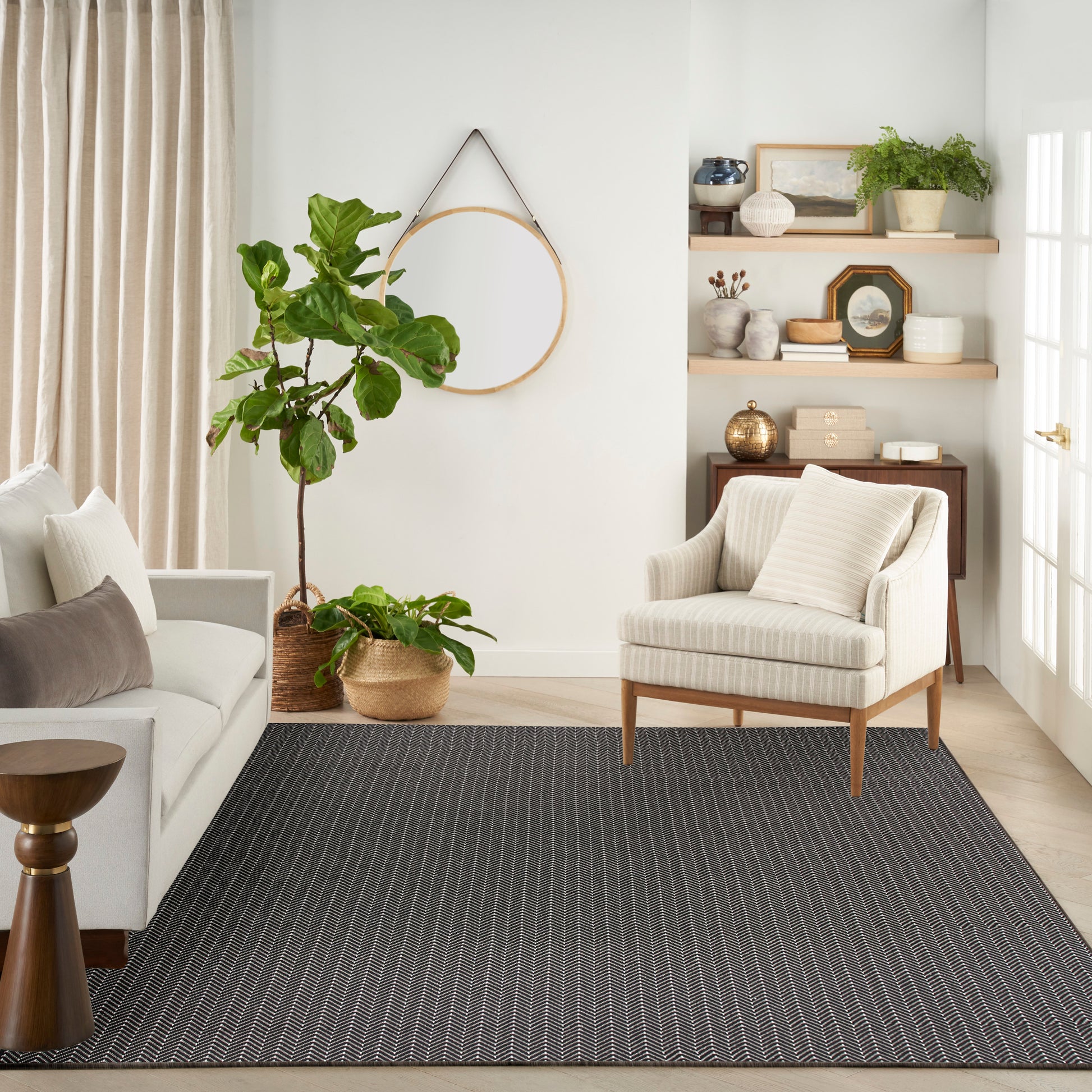 Nourison Home Horizon Indoor/Outdoor  Black  Contemporary